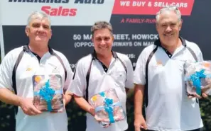  ?? ?? Winners of the Midlands Auto Sales Pro Ten competitio­n were Rian Janse van Rensberg, Werner Strydom and Gerry Janse van Rensburg.