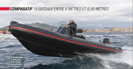  ??  ?? Il se montre agile et aérien dans la mer formée, avec seulement 115 chevaux.