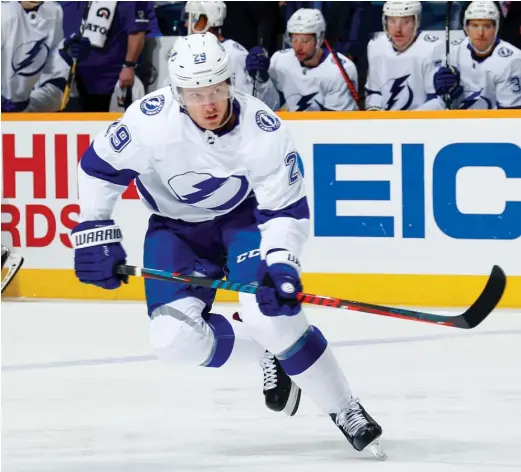  ?? GETTY IMAGES ?? Defenseman Slater Koekkoek had been more or less in limbo with the Lightning. The uncertaint­y “was definitely weighing on me hard,” said Koekkoek, 24.