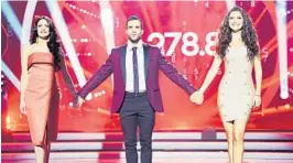  ?? UNIVISION/COURTESY ?? Danell Leyva, center, placed third on Sunday night on the fifth season of “Mira Quien Baila,” Univision’s celebrity dance reality show.