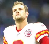  ?? Associated Press ?? ■ Kansas City Chiefs punter Dustin Colquitt watches during an NFL game against the Detroit Lions on Sept.
29. 2019, in Detroit. Colquitt, whose 15-year career with the franchise allowed him to set numerous club records, including the most games played and most postseason appearance­s.