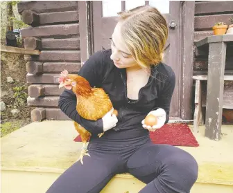  ??  ?? “I love this lifestyle and the relationsh­ip with nature,” Stef Lowey says of living off the land on Pender Island. “I know I will continue to do a lot of the things we've learned, even after we've finished this year challenge.”