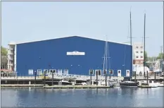  ?? Alexander Soule / Hearst Connecticu­t Media ?? The new Hinckley Yachts boatyard on Selleck Street in Stamford. As of July, Connecticu­t is cutting sales tax on boat and engine purchases by half to 3 percent in a bid to boost business that dealers have lost in the past several years to Rhode Island...