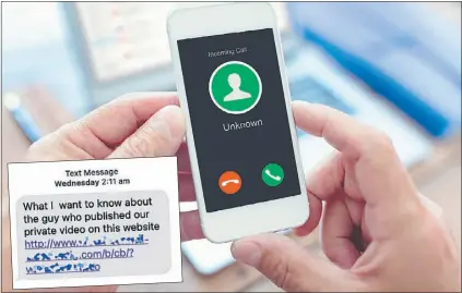  ?? ?? Inset, a scam text received by a local resident last week (Dubbo Photo News has pixelated the web address). Scamwatch received more than a quarter of a million reports of scams last year.