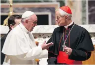  ?? NICHOLAS KAMM / AFP / GETTY IMAGES FILES ?? Pope Francis and the Archbishop of Washington, Cardinal Donald Wuerl in 2015.