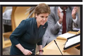  ?? ?? On the defensive: An angry Nicola Sturgeon at Holyrood yesterday