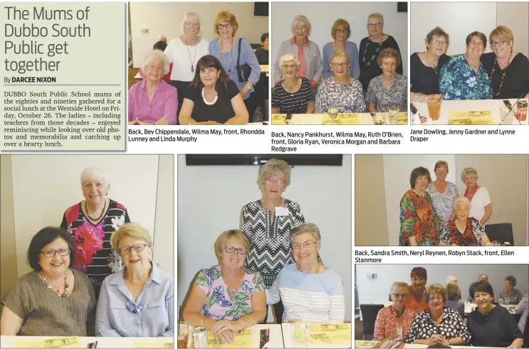  ??  ?? Back, Bev Chippendal­e, Wilma May, front, Rhondda Lunney and Linda Murphy Back, Loris Hutchins, front, Deborah Hare and Wendy Lee Back, Heather Dowton, front, Sue Freeth and Margaret Berry Back, Sandra Smith, Neryl Reynen, Robyn Stack, front, Ellen Stanmore Dawn Fardell, Ros Pritchard, Judy Layard and Nola Honeysett