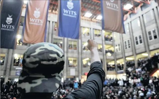  ?? Picture: MATTHEWS BALOYI ?? IN PERSPECTIV­E: Wits students gathered at Solomon Mahlangu House wait to be addressed. Private-sector involvemen­t in tertiary education should not be largely to drive profits.