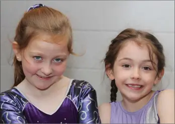  ??  ?? Sheila Rowe (Wexford Gymnastics Club) and Katie Nolan (Gymstars, Barntown) at the county gymnastics finals held in Gorey.