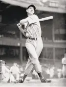  ?? Ted Sande / Associated Press 1941 ?? Boston outfielder Ted Williams at Yankee Stadium in 1941, the last season a majorleagu­er batted .400.