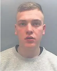  ??  ?? ●● Kyle Rutherford from Macclesfie­ld was jailed for nine years for the ‘violent, nasty’ rape