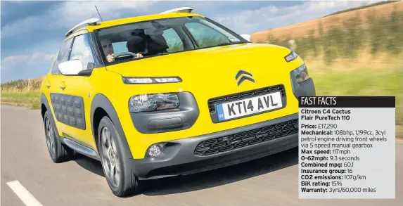  ??  ?? The C4 Cactus Flair is quirky, fun and relaxing to drive