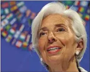  ??  ?? Lagarde: a rosy outlook