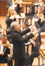  ?? Kristen Loken 2012 ?? Michael Tilson Thomas conducts the San Francisco Symphony during the 2012 American Mavericks festival.