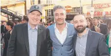  ?? Picture: JESSE GRANT/GETTY ?? Marvel Studios producer and president Kevin Feige, director Taika Waititi and executive producer Brad Winderbaum.