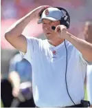  ?? JAYNE KAMIN-ONCEA/USA TODAY SPORTS ?? Clay Helton went 46-24 at Southern Cal but was fired Monday after the Trojans lost to Stanford on Saturday.