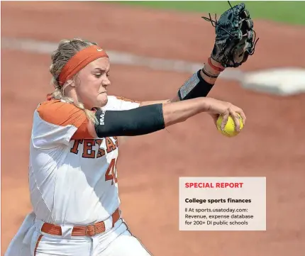  ?? NICK WAGNER/AP ?? Texas softball is one of the nation’s top programs, and coach Mike White is well paid for it.