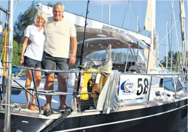  ??  ?? Pia Elisabeth and Terje Haland on their yacht part of the World ARC rally Aurora Polaris after arriving in Richards Bay as Tamlyn Jolly