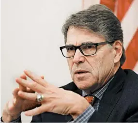  ?? KAMRAN JEBREILI/AP ?? Outgoing U.S. Energy Secretary Rick Perry said he advised President Donald Trump to call Ukrainian President Volodymyr Zelenskiy on the grounds of the country’s energy needs.