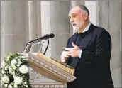  ?? Jose Luis Magana Associated Press ?? JOSÉ ANDRÉS speaks at the National Cathedral. The seven worked for his World Central Kitchen.