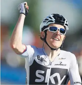  ?? BEGGE FOTO: AP/NTB SCANPIX ?? SEIER: Geraint Thomas jubler for seier i den ellevte etappen av Tour de France. Sky-rytterne dominerte onsdag.