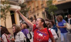  ?? Photograph: SOPA Images/LightRocke­t/ Getty Images ?? A demonstrat­ion against violence against women in Malaga, Spain. ‘The rise of misogynist­ic, authoritar­ian leaders has set women back.’