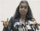  ?? ASHLEE REZIN GARCIA/SUN-TIMES ?? Cook County State’s Attorney Kim Foxx called for an “honest conversati­on” on Monday.