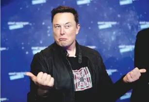  ?? (Hannibal Hanschke/Reuters) ?? HIS FIRST name may sound like the Hebrew name Ilan, but that’s the extent of Musk’s personal Jewishness. He is a staunch advocate of seemingly unfettered free speech.