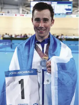  ??  ?? Pool to bike John Archibald has made the leap from Olympiclev­el swimming to riding with the Pro Vision Scotland race team