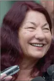  ?? The Canadian Press ?? Robert Dziekanski’s mother, Zofia Cisowski, smiles while speaking to reporters outside B.C. Supreme Court after former Mountie Benjamin “Monty” Robinson was sentenced in Vancouver.