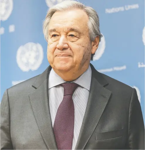  ?? ALBIN LOHR- JONES / SIPA USA FILES ?? UN Secretary- General Antonio Guterres recently lamented that something called the internatio­nal community was divided when the pandemic made it “more important than ever” to be united.