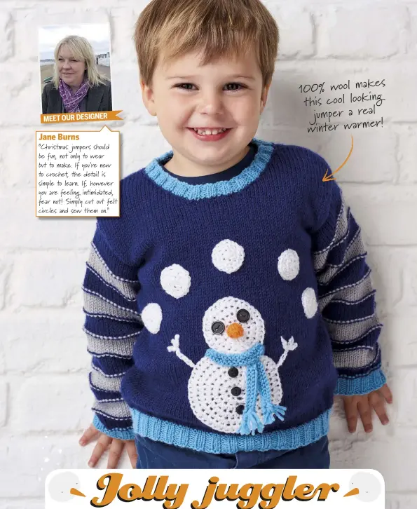  ??  ?? 100% wool makes this cool looking jumper a real winter warmer!