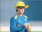  ?? AFP ?? Adam Zampa during a practice session in Rajkot on Thursday.