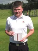  ?? Picture: Lurgan Golf Club ?? Michael McSherry with his record card and (right) his Irish internatio­nal sister, and fellow record holder, Niamh .