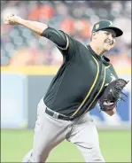  ??  ?? Starter Trevor Cahill struggled again on the road Wednesday, walking six and allowing four runs.
