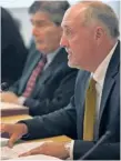 ?? | ALEX WROBLEWSKI/SUN-TIMES ?? Metra Chairman Brad O’Halloran addresses the RTA board at a special meeting Wednesday.