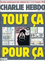  ?? 'CHARLIE HEBDO' ?? “Todo eso por esto”, dice la portada