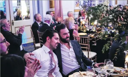  ?? PHOTOS: REPSLABEL — VINCENT & ALEXIS ?? Dimitris Zoumboulak­is and Dr. Hanni Sinno, right, enjoy festivitie­s at the recent HLBS Annual Ilios Gala.