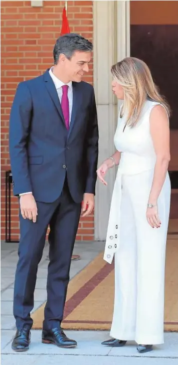  ??  ?? Encuentro de Pedro Sánchez y Susana Díaz en julio de 2018 en La Moncloa