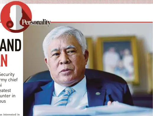  ?? PIC BY ROSELA ISMAIL ?? At 70, CyberSecur­ity Malaysia chairman General (Rtd) Tan Sri Mohd Azumi Mohamed says he has no intention of stopping and will continue to work as long as he can.
