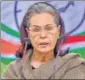  ?? PTI ?? Congress president Sonia Gandhi at the press briefing.