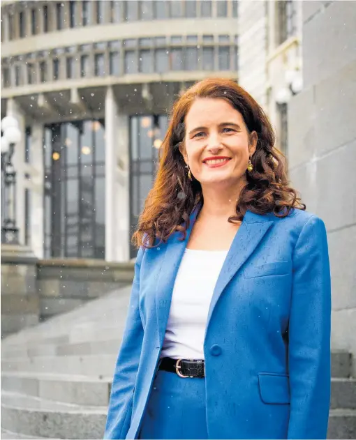  ?? Photo / Mark Tantrum ?? National Party list MP Nicola Willis at Parliament. She has climbed 31 ranks on the list to sit at 14.