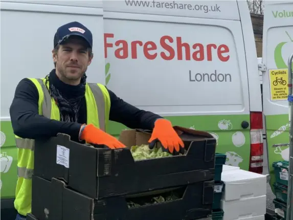  ??  ?? Jed, a volunteer with FareShare to which the supermarke­t donated £3m (FareShare)