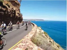  ?? PHOTO PROVIDED ?? The Argus bicycle tour in South Africa offers beautiful views of the bays along the Southern Indian and Atlantic oceans.