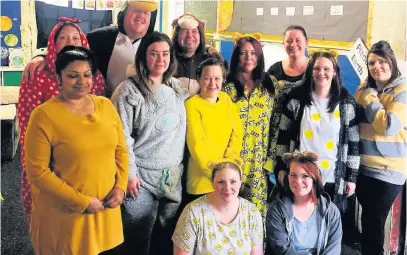  ??  ?? Staff and children at Rainbow Childcare held a Pudsey Pyjama spotty day