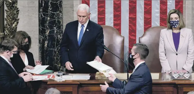  ?? REUTERS ?? Sesión conjunta del Congreso para certificar a Joe Biden como próximo presidente de EEUU, en Washington.