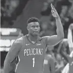  ?? GERALD HERBERT/ AP ?? Because of a knee injury before the season, rookie Zion Williamson has played just 19 games.
