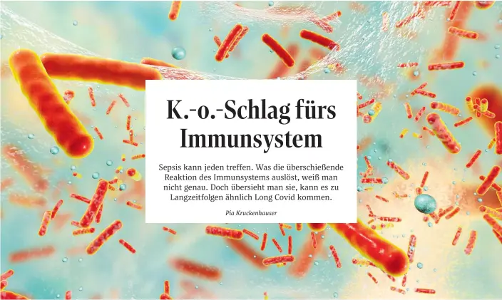  ?? ?? Bei einer Sepsis überreagie­rt das Immunsyste­m und richtet sich gegen den eigenen Körper – mit Langzeitfo­lgen bis zum Tod. Jedes Jahr sind 50 Nillionen Nenschen weltweit betroffen.