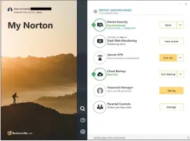  ??  ?? The My Norton app on Windows 10.