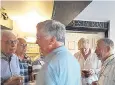  ??  ?? Sir Michael Fallon and Boris Johnson in the Kent pub (above), and alone outside